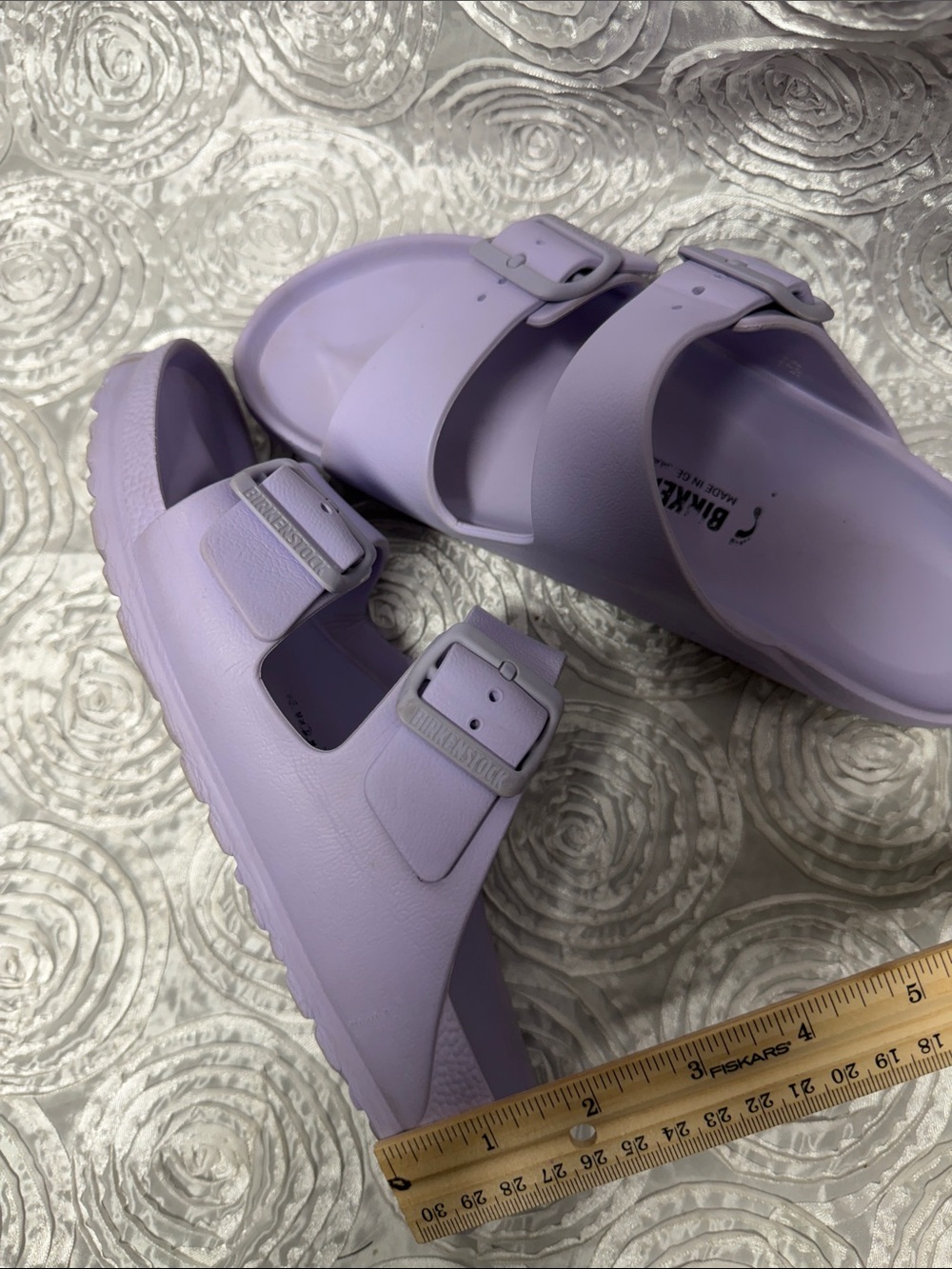 Birkenstock Two-Strap Slide Sandals in Light Lavender - Picture 15 of 16